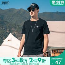 British Juelun Heavy cotton mens short-sleeved T-shirt 2022 summer new product trend simple print half-sleeve t-shirt men