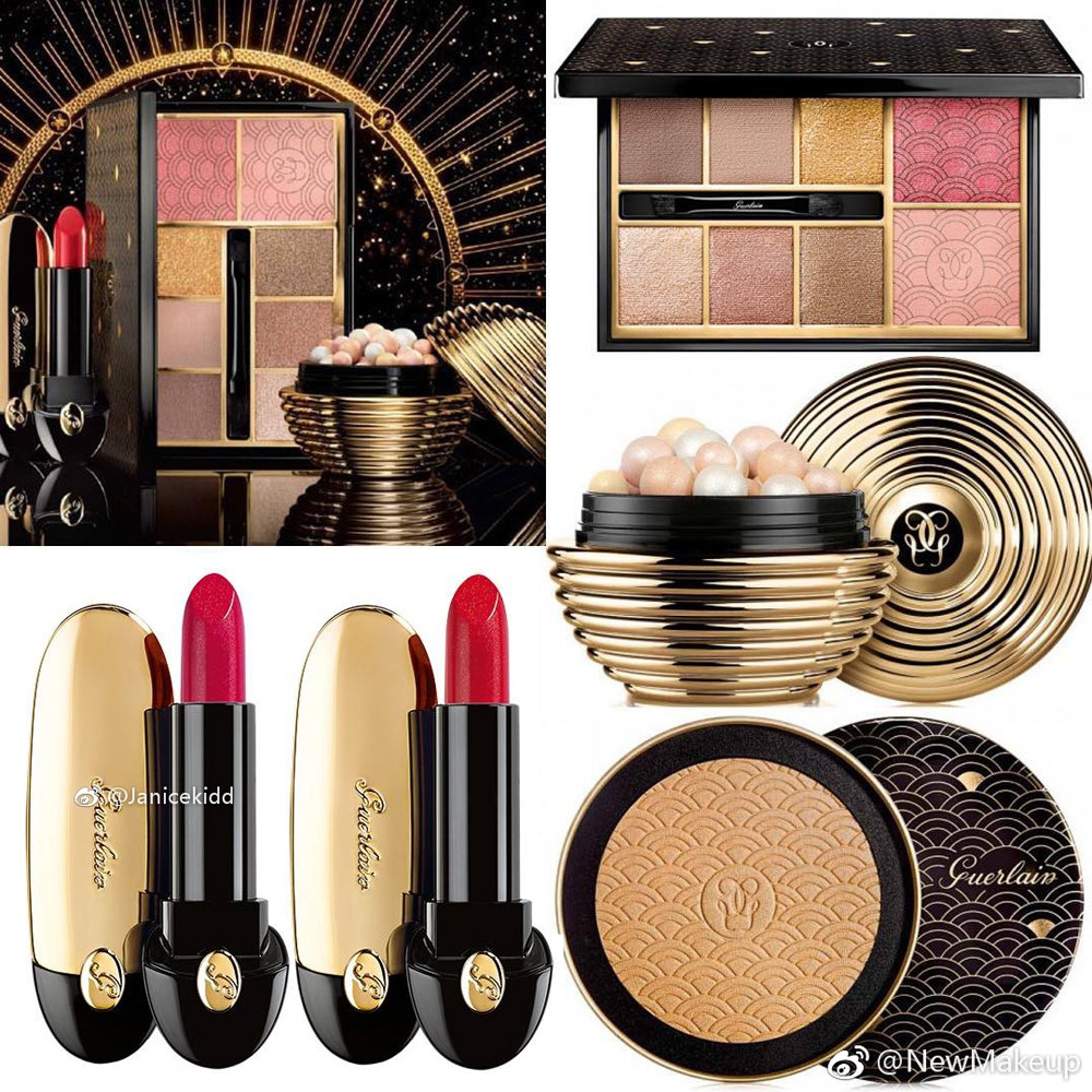 guerlain娇兰2017圣诞限量 臻彩宝石唇膏822 823 焕彩粉球 彩妆盘_7折