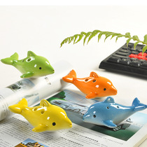 Dolphin pottery flute 6 hole beginner send tutorial alto C tone children students introductory musical instrument six hole professional carved name