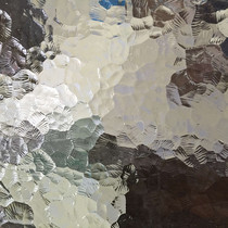 Customized water corrugated silver corrugated glass three-dimensional embossing art glass porch screen door and window partition glass transparent