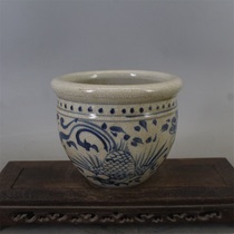 Ming blue and white phoenix pattern branch-piercing jar Arhat jar Antique antique high imitation ancient porcelain hand-painted blue and white porcelain collection