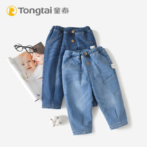 Tongtai baby winter childrens velvet jeans Autumn and winter thickened warm casual pants all-match childrens trousers