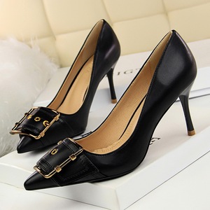 163-1 the European and American fashion professional OL shoes high-heeled shoes high heel with shallow mouth pointed met