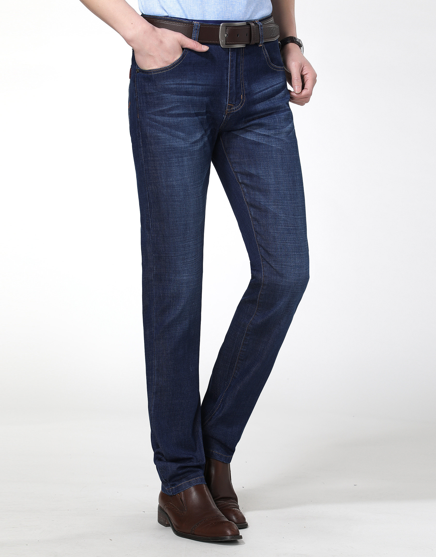 花花公子男土牛仔裤长裤春夏季超薄款直筒宽松休闲正品牌男士牛子