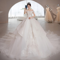 The main wedding dress 2022 bride's light marriage French retro luxury heavy quality is out