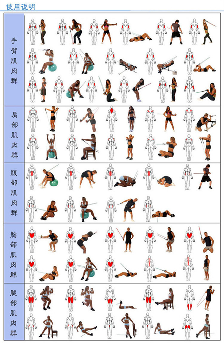 正品多功能拉力绳一字胸肌臂力肌肉锻炼弹力绳阻力带男女健身器材