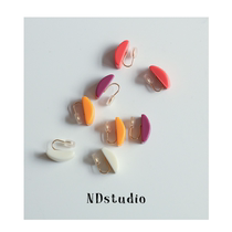 ND Spring Day Breath Candy Color Vitality Cute Cute Semicircle No Pain Mosquito Coil Pan Ear Clip Small Student