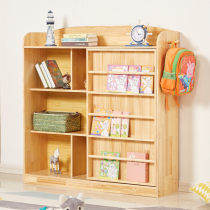 Solid wood childrens bookshelves painted shelves Simple Shelf Multilayer Kindergarten Baby Toy Containing Shelf Finishing Cabinet