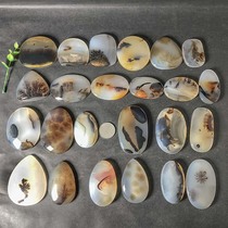 Ocean chalcedony pendant Agate grass flower square card pendant natural water plant landscape pictogram 350-10