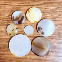 Ocean chalcedony round card pendant Agate grass flower natural water grass pictogram