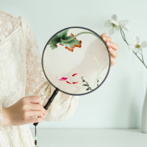 Hunan embroidery Group fan ancient style Hanfu fan manual embroidery double-sided embroidery abroad dance fan Mid-Autumn Festival Teachers Day Gifts