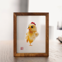 Ya embroidery collection Hunan embroidery animal chicken Tiger pure hand embroidery double-sided embroidery ornaments non-Shu embroidery to send foreign guests friends customers