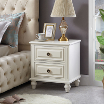 American-style solid wood bedside table bedroom smart fingerprint lock bedside cabinet modern minimalist multi-functional drawer storage cabinet