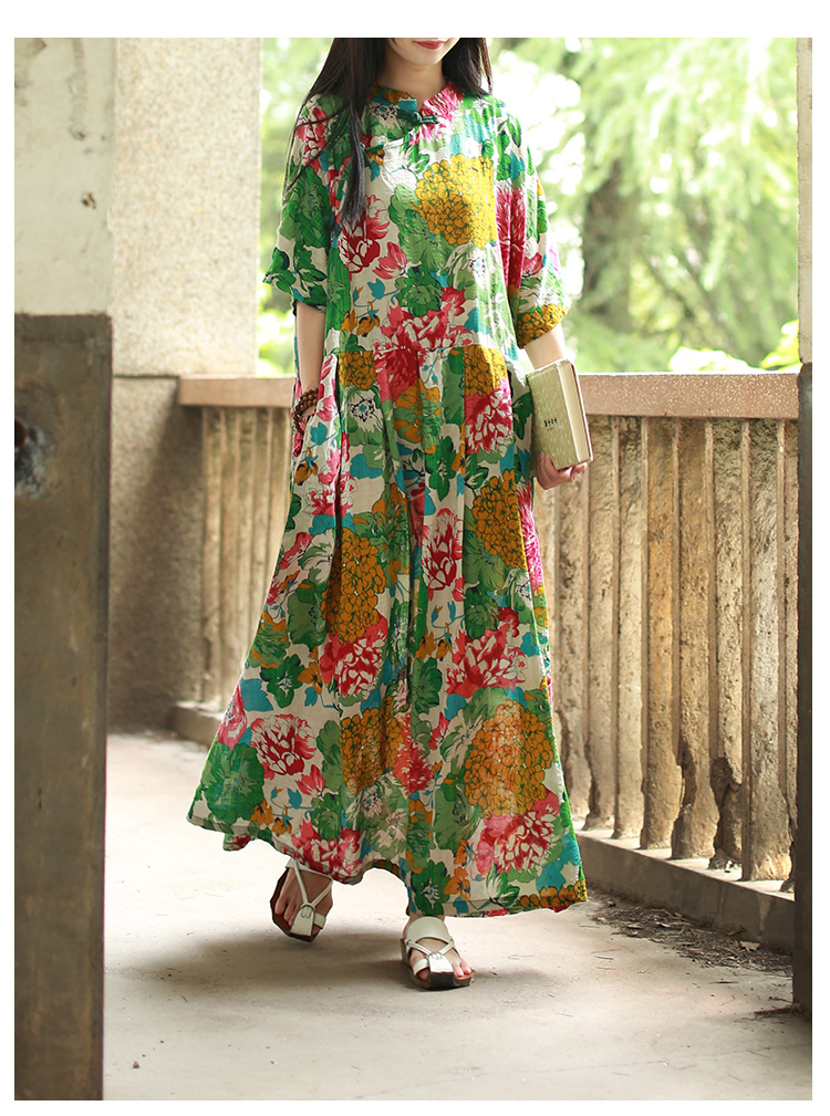 民族风连衣裙女夏2017新款宽松复古中国风中