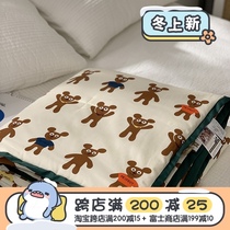 (Fuji store) Lovely gingerbread man 60 tribute satin cotton summer quilt cotton air conditioning by student cartoon quilt
