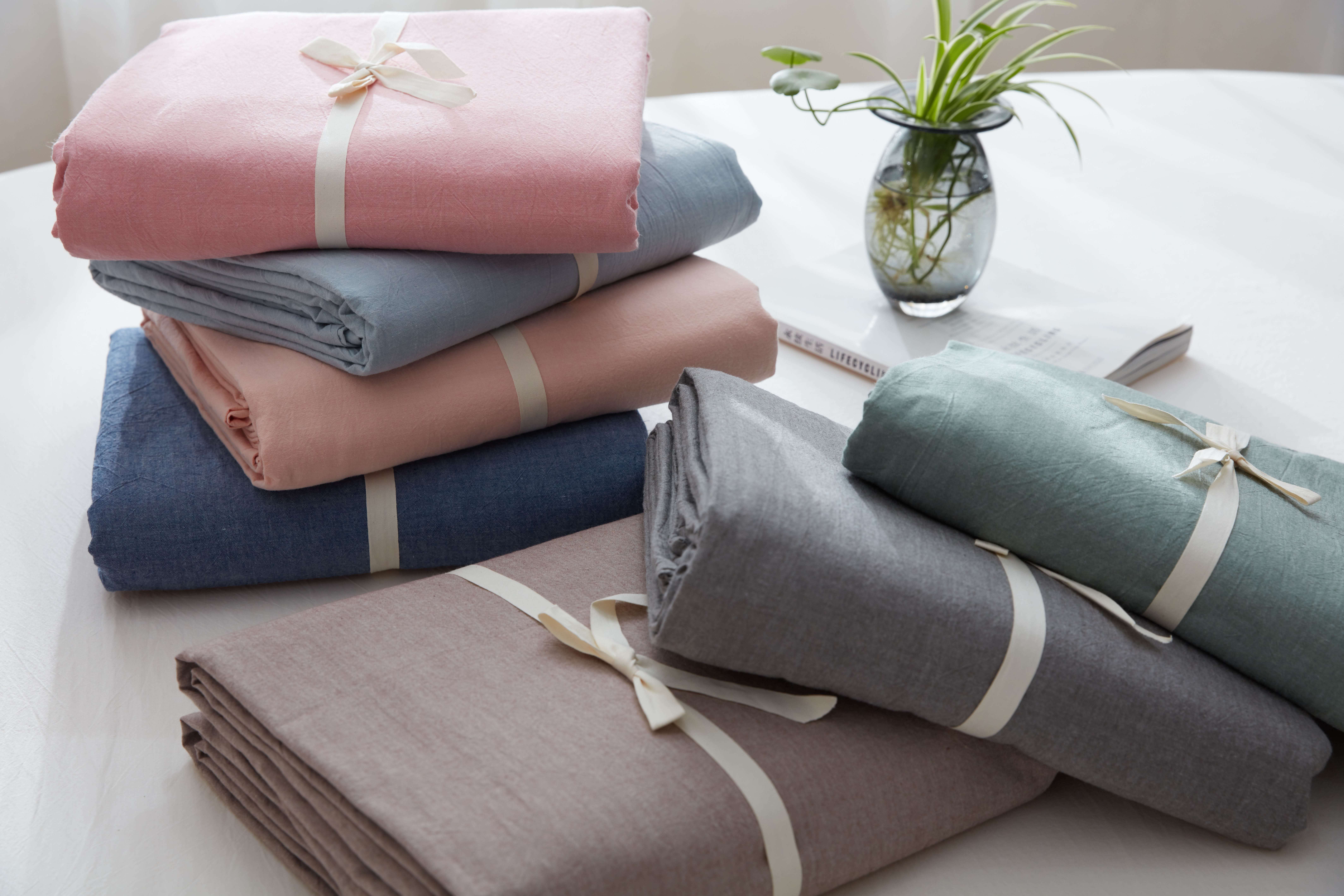 水洗棉被套全棉条纹格子被罩单品无印日式全棉被罩纯棉床品包邮_不