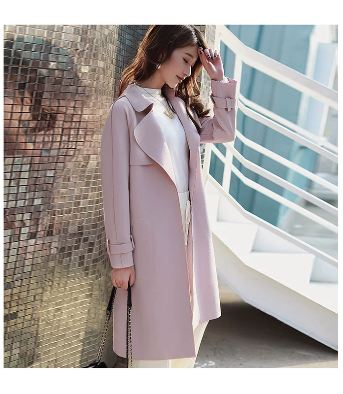 Shen Yidu Spring 2021 phụ nữ mới mùa xuân và mùa thu mùa xuân và mùa thu áo khoác gió mỏng trung thu 2641 - Trench Coat