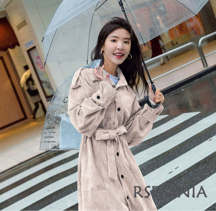 Shen Yidu Autumn 2021 áo khoác gió dài trung thu mới của phụ nữ mùa xuân và mùa thu 1524 FK-W - Trench Coat