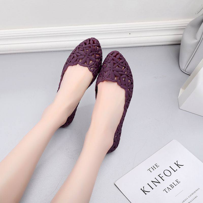 Buy Summer 2022 Pointed Toe hollow shallow jelly shoes female