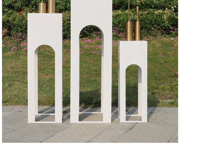 新款婚庆铁艺路引步步高升婚礼舞台方柱路引装饰摆件方形甜品展台