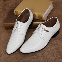 New spring mens Korean version casual shoes Pointy Business Positive Clothing Leather Shoes Photo Groom Wedding Leather Shoes Man