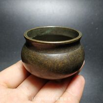 Antique bronze Antique miscellaneous collection Antique old brass Xuan Zi bottom pocket mini incense burner Old goods Old objects