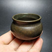 Antique bronze antique miscellaneous collection antique old brass Xuan Zi bottom pocket mini incense burner old goods old objects