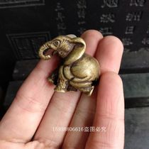 Antique old bronze antiques miscellaneous collection solid brass pocket elephant feng shui small ornaments old objects old antiques