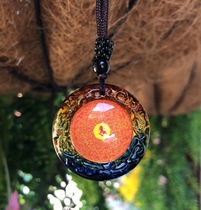 Light of rain and treasure-Lenght Cursive Glazed Pendant with a small section diameter 3 5 cm knots