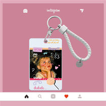 Caring Girl Expression Student Campus Cutting Card Bus Card Meal Carmen Card Work Certificate Factory Card Key Buttoned Hanging Rope Chest