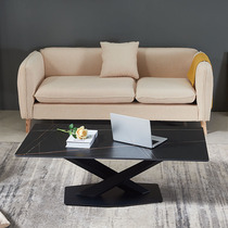 Rock plate tea table minimalist modern light lavish home small family style tea table living-room sofa matching rectangular iron art table