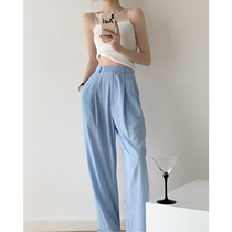 High-waisted trousers casual pants women Summer thin model 2021 new all-around slim draping straight trousers Yabi pants