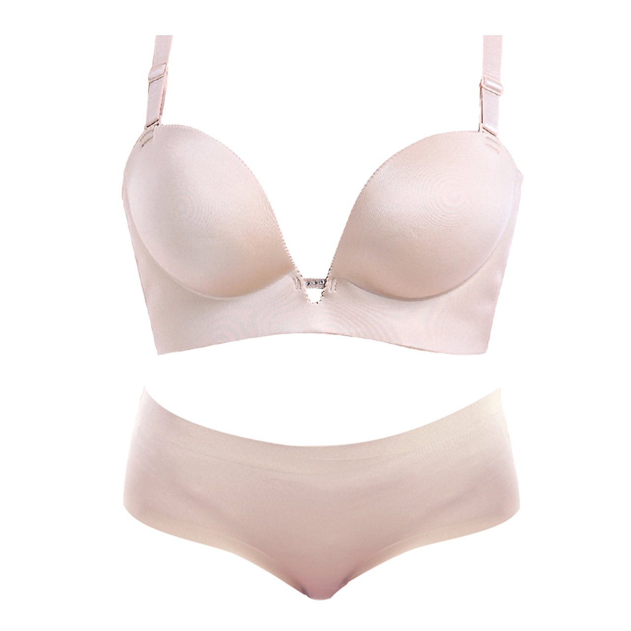 亨客夏季一片式无痕内衣性感系带绑带聚拢加厚调整型薄款文胸套装