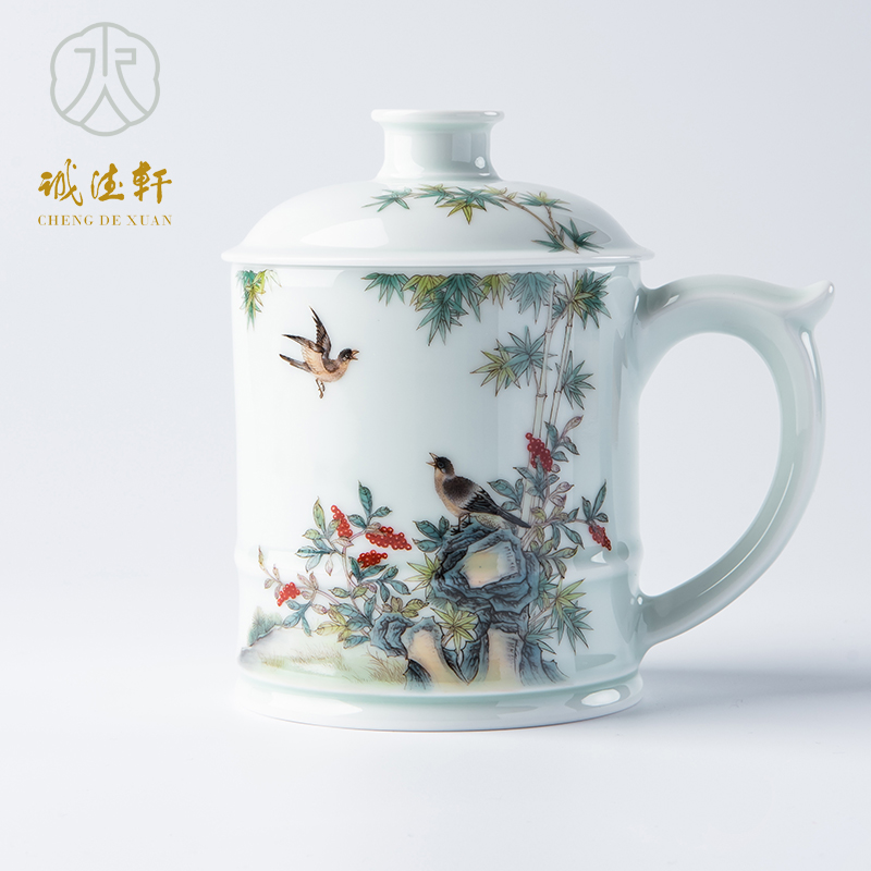 Cheng DE hin jingdezhen ceramic tea set, high - grade pure hand draw pastel 21 spring yan to cups & middot; think