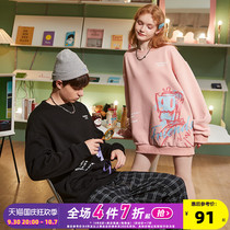 Tang Lion 2021 Autumn New Couple Wear Couple Sweatshirt Men and Women Loose Round Neck Jacket Casual Tide Cool Instagram