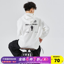 Tang Lion 2021 Spring New Sweatshirt Mens Hooded White Loose Hoodie Jacket Tide Brand Rabbit Sky Co-brand