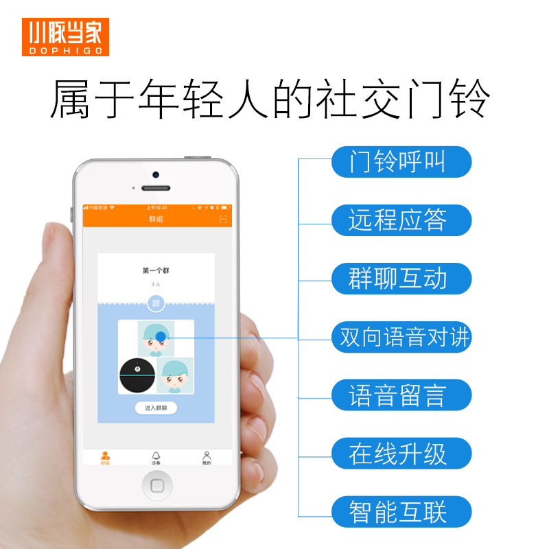 senchi smart wireless doorbell home wifi remote mobile phone call ultra-long distance intercom pager for the elderly