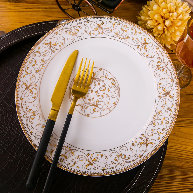 The Poly real scene dishes suit household jingdezhen ceramics tableware ipads porcelain bowl chopsticks Chinese eat bread and butter plate