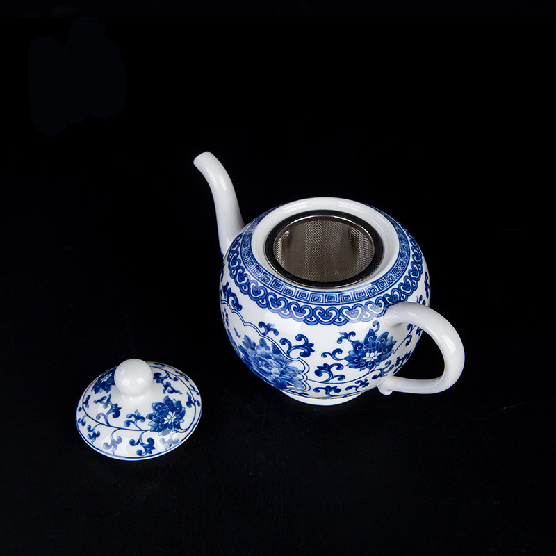 Poly real view jingdezhen blue and white porcelain ceramic teapot home office teapot Chinese kung fu tea set with filtering