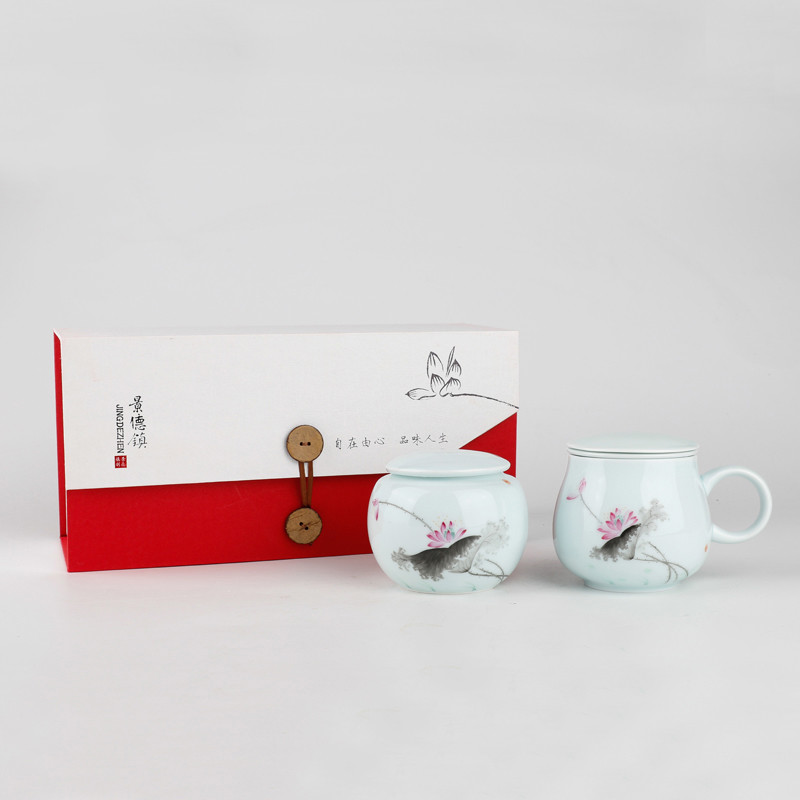 The Poly real boutique scene. Big jingdezhen ceramic tea set tea cups office cup tea pot set of gift