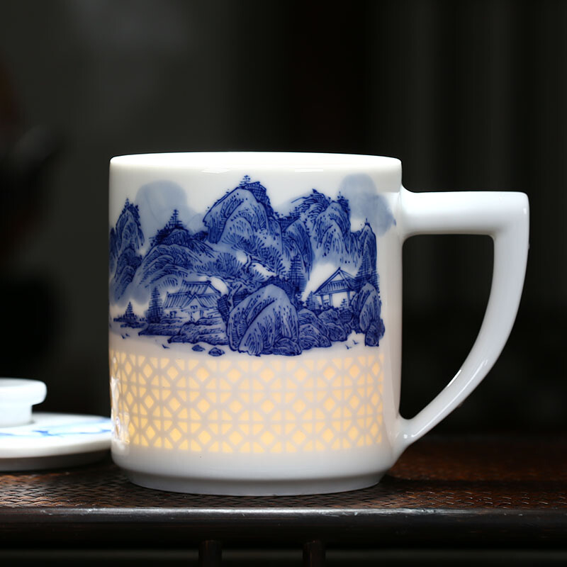 Poly real scene separation of jingdezhen hand - made ceramic cup tea tea cups with cover filter office a cup of tea and exquisite