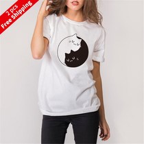 white casual short-sleeved women loose women T-shirt shirts