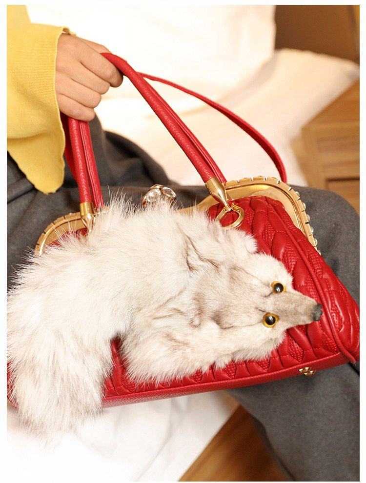 2018皮草新款女包狐狸头毛毛包欧美时尚手提单肩斜跨潮流潮包包