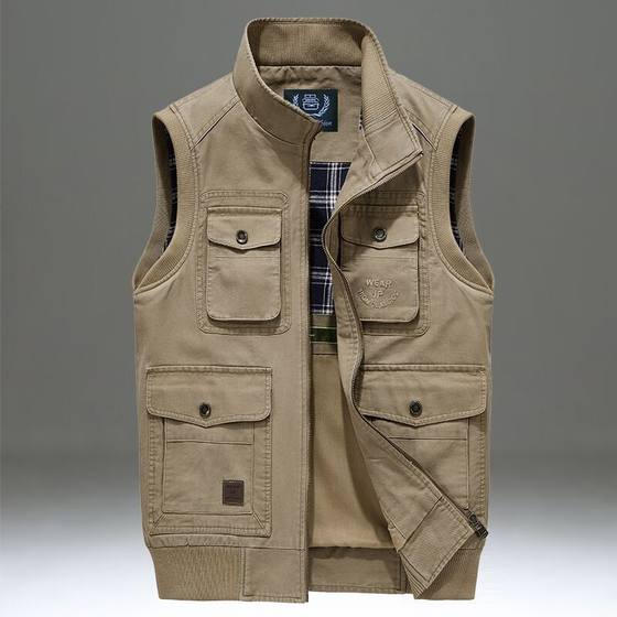 Spring and Autumn Vest Men's Multi-Bag Pure Cotton Loose Candid Vest Outdoor Photography Fishing Horse Clip Jacket Men's Autumn and Winter Top
Spring and Autumn Vest Men's Multi-Bag Pure Cotton Loose Candid Vest Outdoor Photography Fishing Horse Clip Jacket Men's Autumn and Winter Top