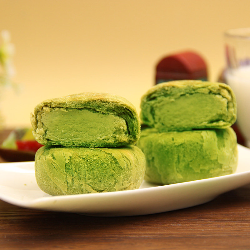抹茶馅饼绿豆糕特产夹心饼手工传统糕点下午茶点心小吃休闲零食品