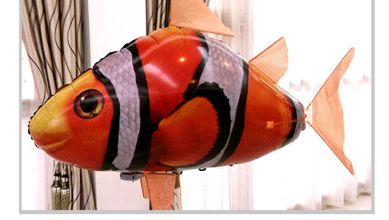 网红遥控飞鱼空中悬浮鲨鱼室内飞艇漂浮气球充气玩具飘空会飞电动