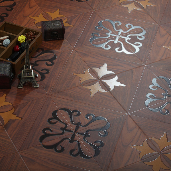 拼花地板强化复合木地板欧式个性仿古复古立体浮雕高耐磨12mm