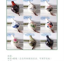 Ethnic mixed material small creative necklace Jingdezhen ceramic six-hole ocarina pendant flute whistle new
