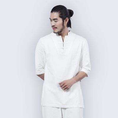 Men's Cotton-Linen Yoga Clothes Taiji Gushi Meditation Clothes Loose Zen Clothes Professional Practice Gongfu Tea Ceremony