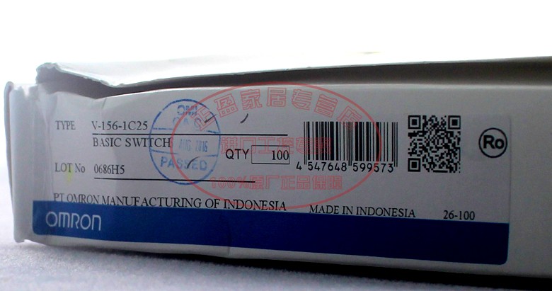 original imported genuine omron omron stroke limit micro switch v-156-1c25 one open and one closed xv